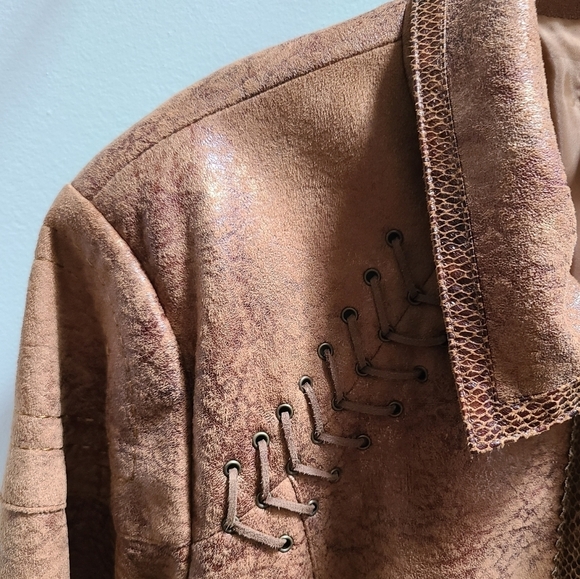 CITY Girl by Nancy Bolen Vintage 80's Western Style Faux Leather Jacket - SizeXL - Picture 5 of 13